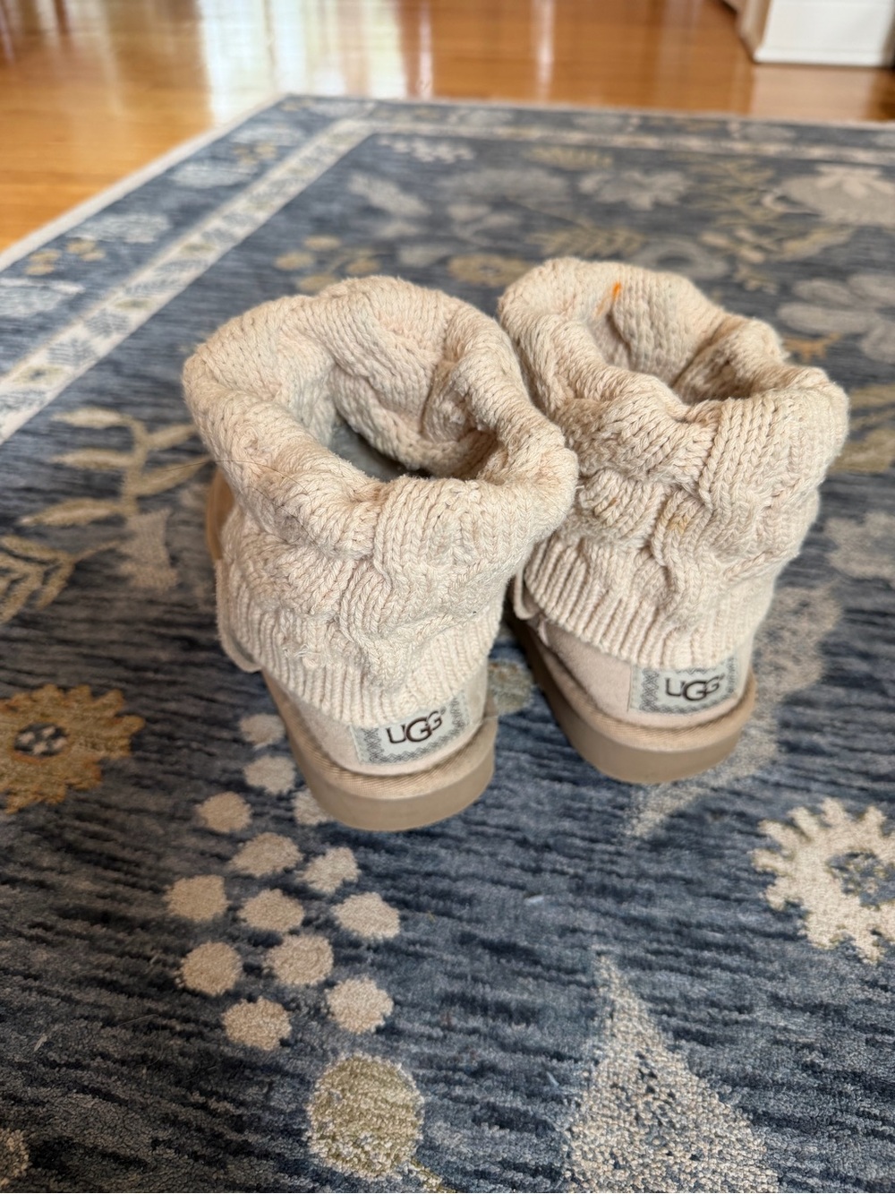 Ugg Knit-Cuff Suede Ankle Boots in Taupe - Picture 2 of 2